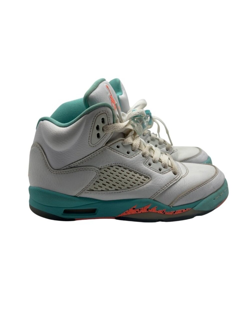 Nike Air Jordan 5 Retro GS Light Aqua White Sneakers Kids 4Y